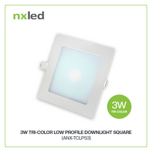 Nxled Square Tri-Color Low Profile Downlight 3W/6W/9W/12 (White)