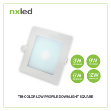Nxled Square Tri-Color Low Profile Downlight 3W/6W/9W/12 (White)