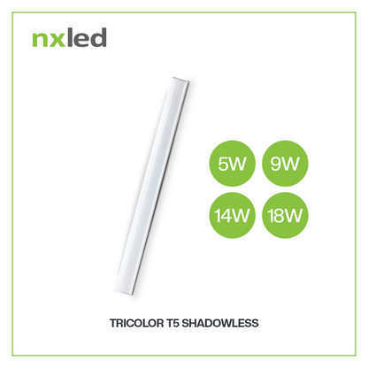 Nxled Tri-Color T5 Shadowless 5W/9W/14W/18W (6500K/3000K/4000K)