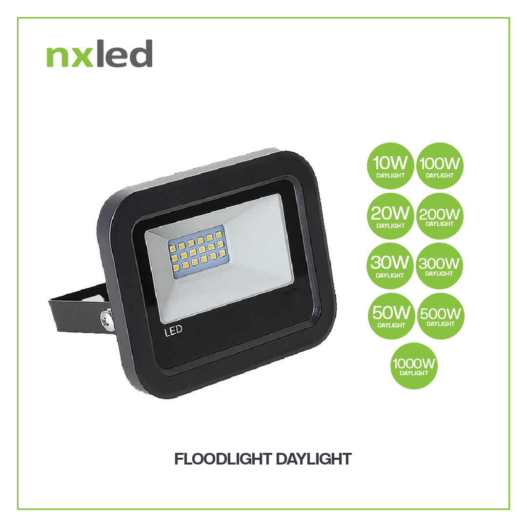 Nxled LED Flood Light A series 10W/20W/30W/50W/100W/200W/300W/500W/1000W Daylight IP65 Weatherproof