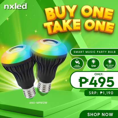 BUY 1 TAKE 1 Nxled Smart Music Party Bulb RGB (ANX-MPB12W x B1T1)