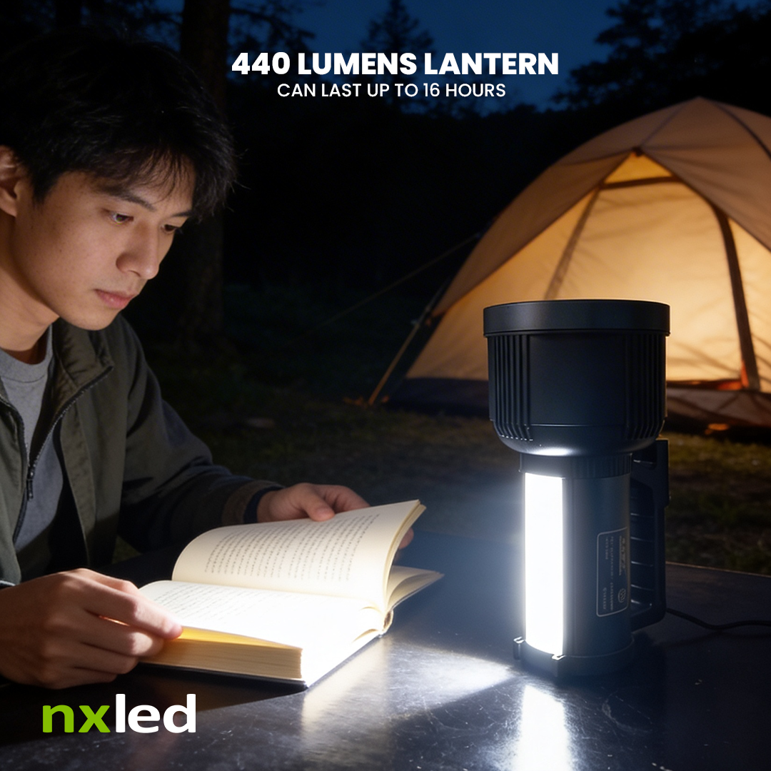 B1G1 Nxled Rechargeable Solar Searchlight (ANX-SL8605)  + Portable Emergency Light with Motion Sensor (ANX-3800)