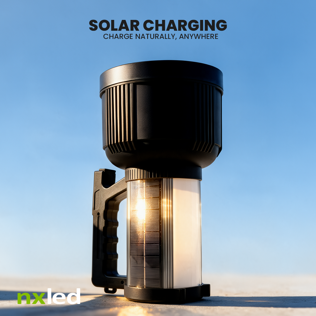 B1G1 Nxled Rechargeable Solar Searchlight (ANX-SL8605)  + Portable Emergency Light with Motion Sensor (ANX-3800)
