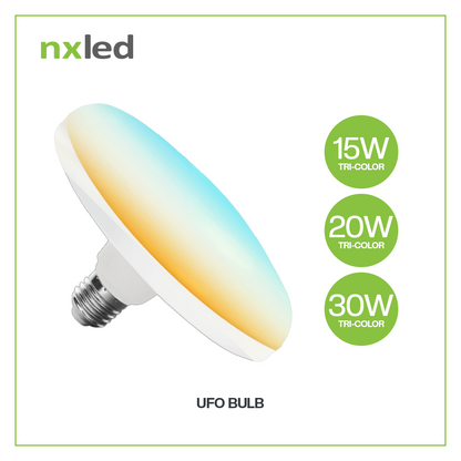 NxLed LED UFO Tri-Color Bulb 15W/20W/30W