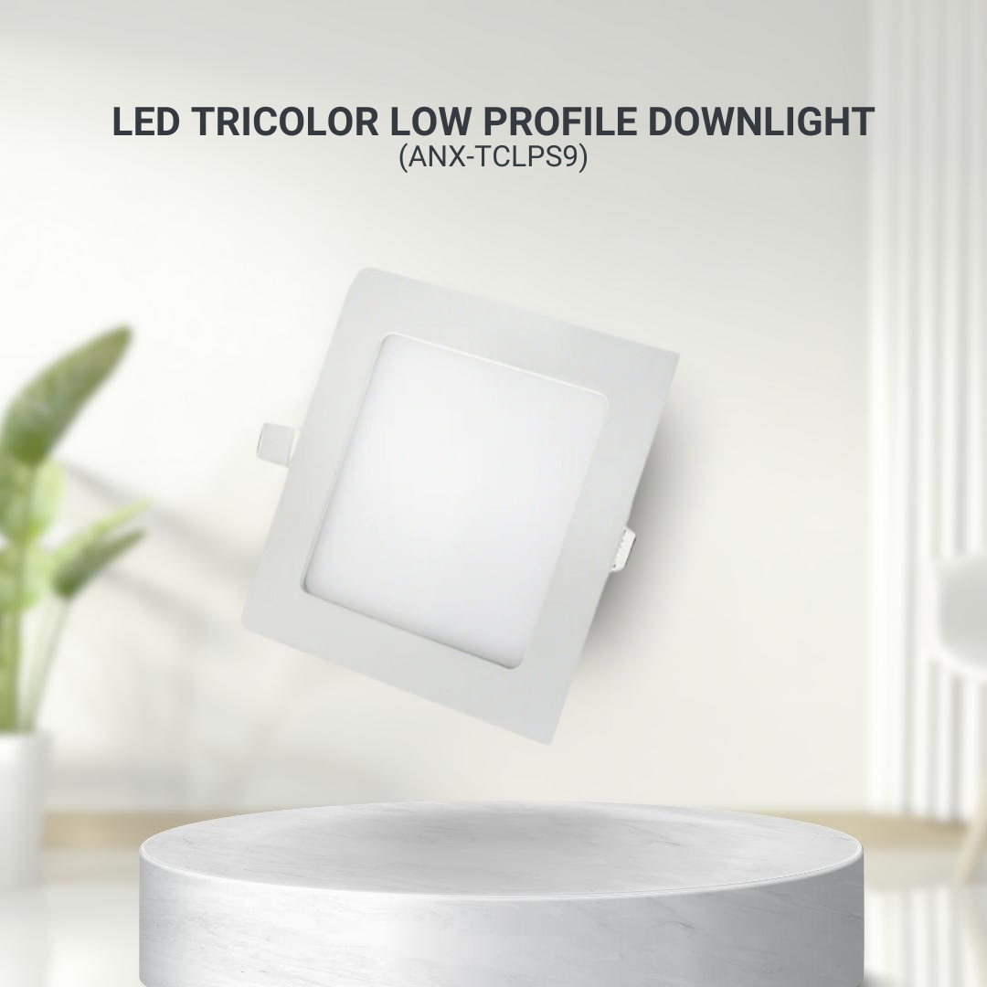 Nxled 9W Tri-Color Low Profile Downlight Square (ANX-TCLPS9)
