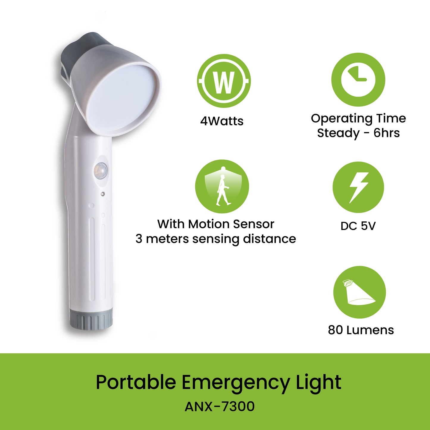 Nxled Portable Emergency Light with Motion Sensor (ANX-3800)