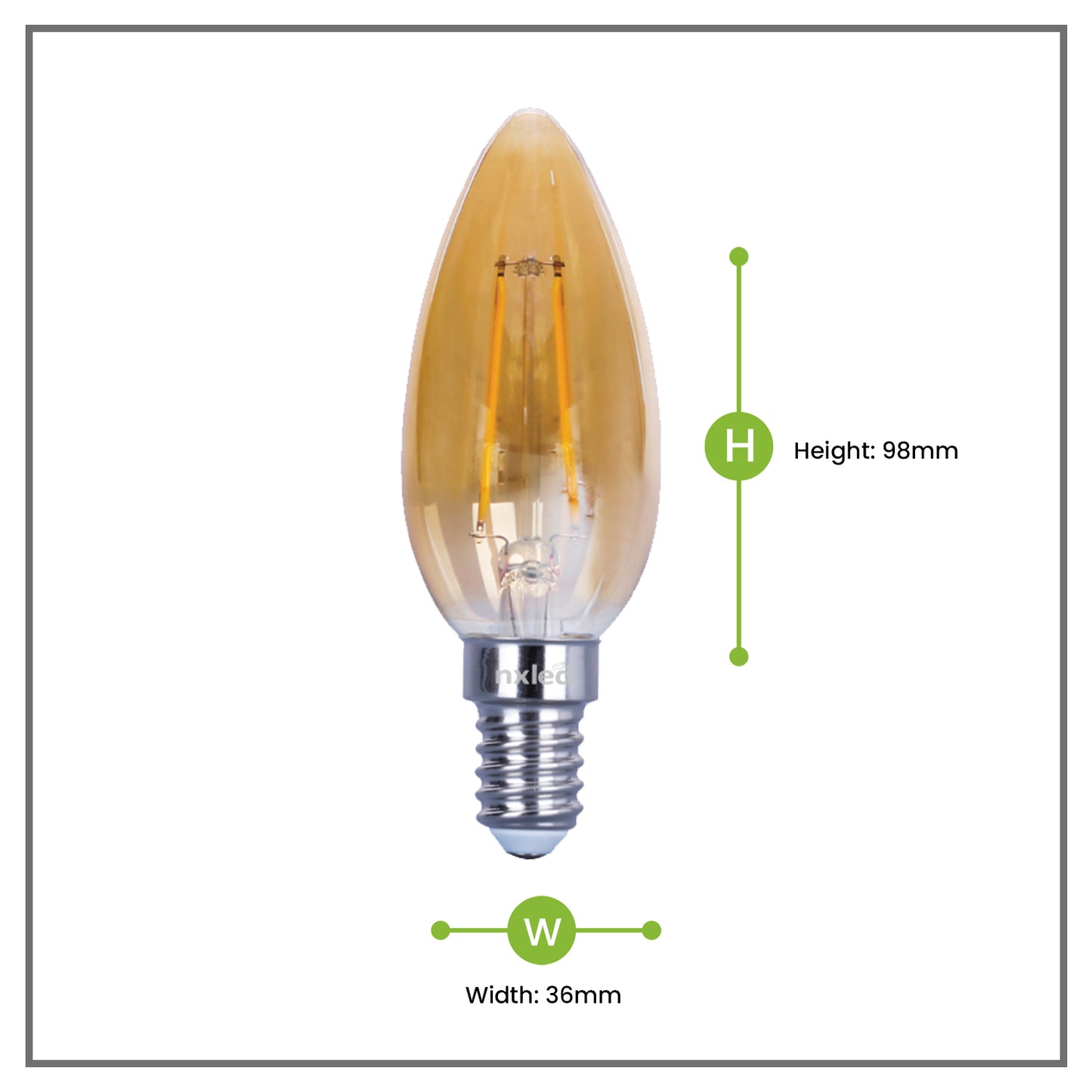 CLEARANCE SALE: NxLed Amber Filament Candle Bulb 4W (ANX-AFC4W14)