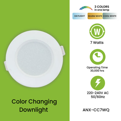 CLEARANCE SALE: Nxled LED Tri-Color Downlight (ANX-CC7WQ)