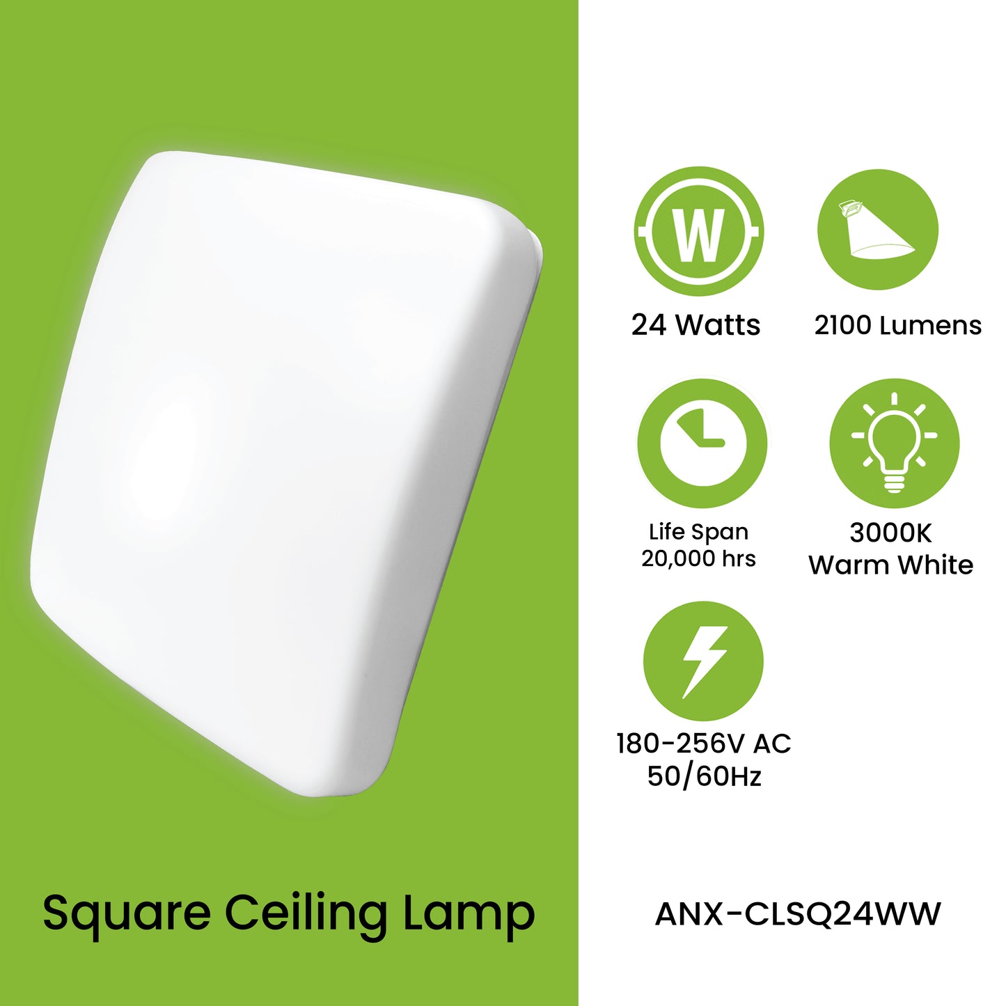 Nxled LED Ceiling Lamp (ANX-CLSQ24WW)