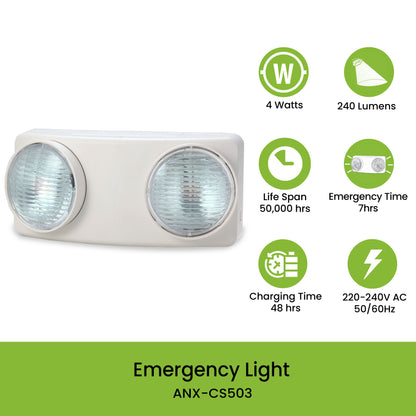 Nxled 4W  Emergency Light (ANXCS503) + FREE Nxled 7W Solar Emergency Bulb - Daylight (ANX-SEMB7W)