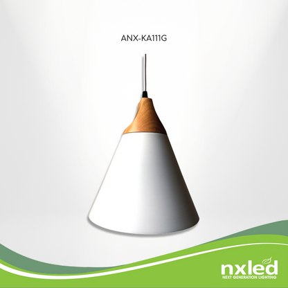 NxLed Wooden Cone Pendant Light (ANX-KA112W)