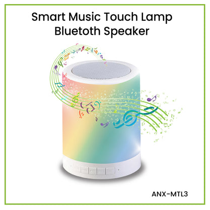NxLed Smart Music Touch Lamp Bluetooth Speaker - White (ANX-MTL3)