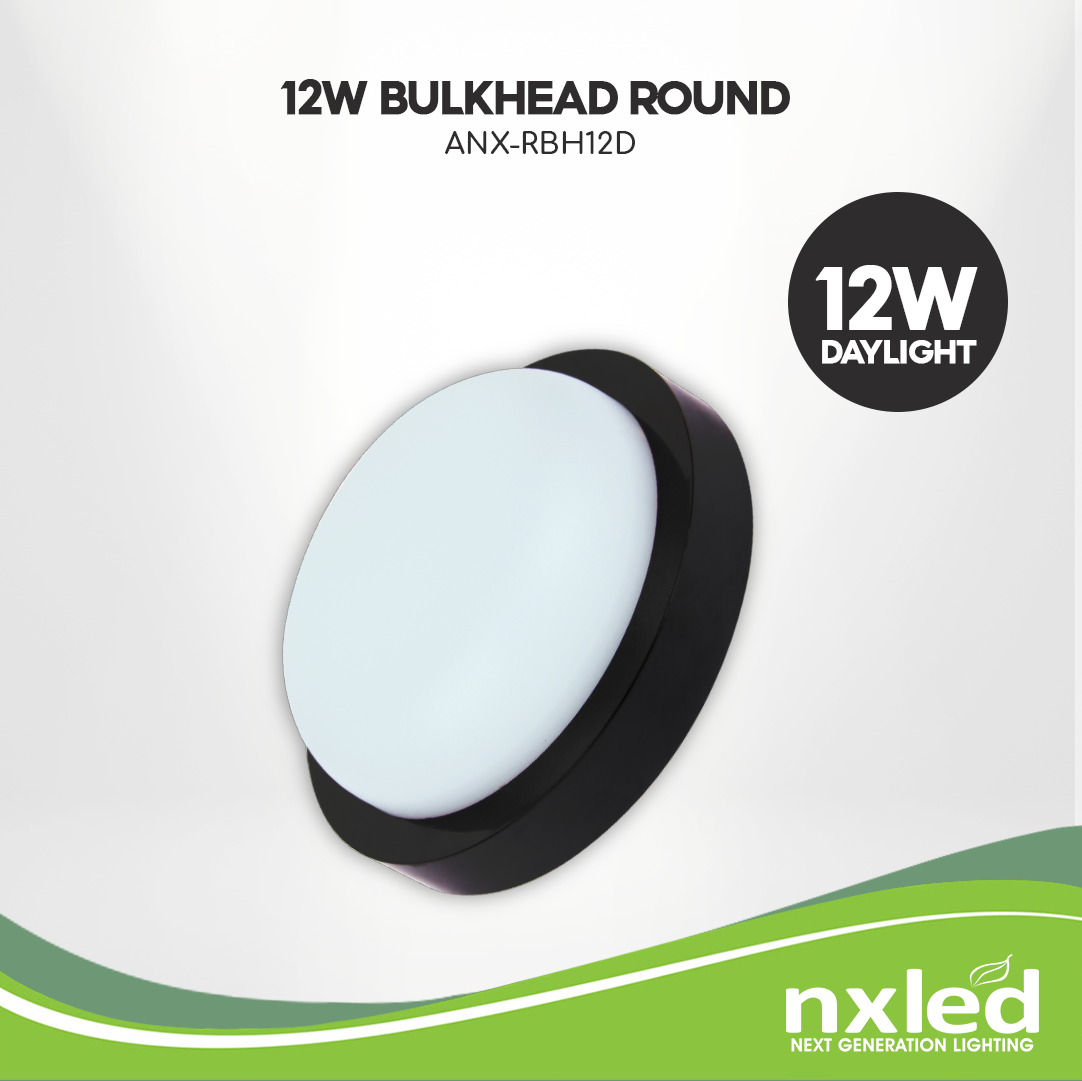 Nxled LED Bulkhead 12 Watts Daylight (ANX-RBH12D)