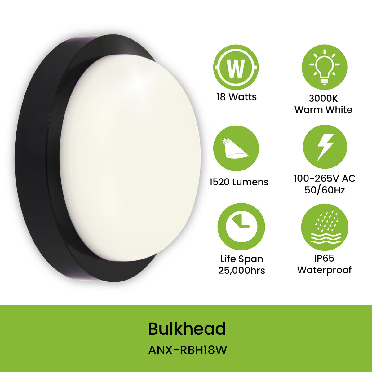 Nxled TRIO LED Bulkhead (ANX-RBH18W/ ANX-RBH18D)