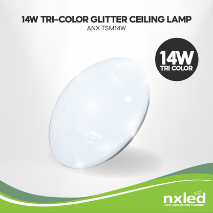 NxLedNxled 14W Tri-color Decorative Ceiling Lamp (ANX-TSM14W)
Key Features:
Nxled 14W Tri-color Decorative Ceiling Lamp (ANX-TSM14W)


14W Tri-color Glitter Ceiling Lamp
Daylight: 6500K, 1400LM
Warm White: 3000K, 1200LM
Cool WCeiling LampsNXLED