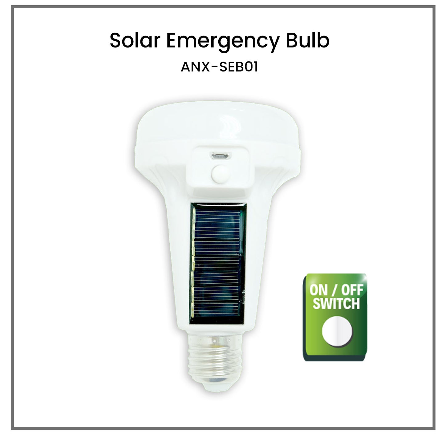 3 FOR 999: Nxled 8W Solar Emergency Torch Bulb With On/Off Button Daylight - (ANX-SEB01)