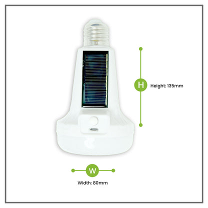 Nxled 8W Solar Emergency Torch Bulb With On/Off Button Daylight - (ANX-SEB01)