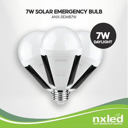 Nxled 7W Solar Emergency Bulb - Daylight (ANX-SEMB7W) - 3 FOR 999