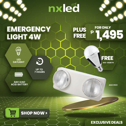 Nxled 4W  Emergency Light (ANXCS503) + FREE Nxled 7W Solar Emergency Bulb - Daylight (ANX-SEMB7W)
