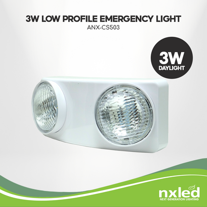 Nxled 3W Low Profile Emergency Light-ANX-CS503 + FREE Nxled 7W Solar Emergency Bulb - Daylight (ANX-SEMB7W)