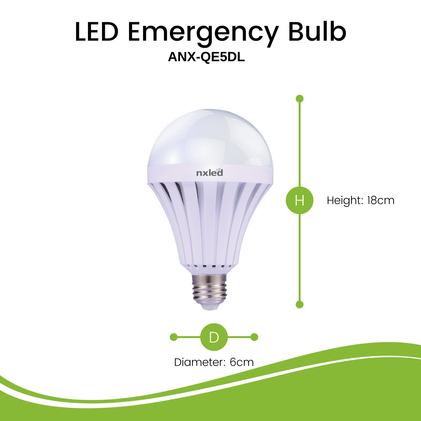 Nxled Emergency Bulb Quick-E 5W - Daylight (ANX-QE5DL)